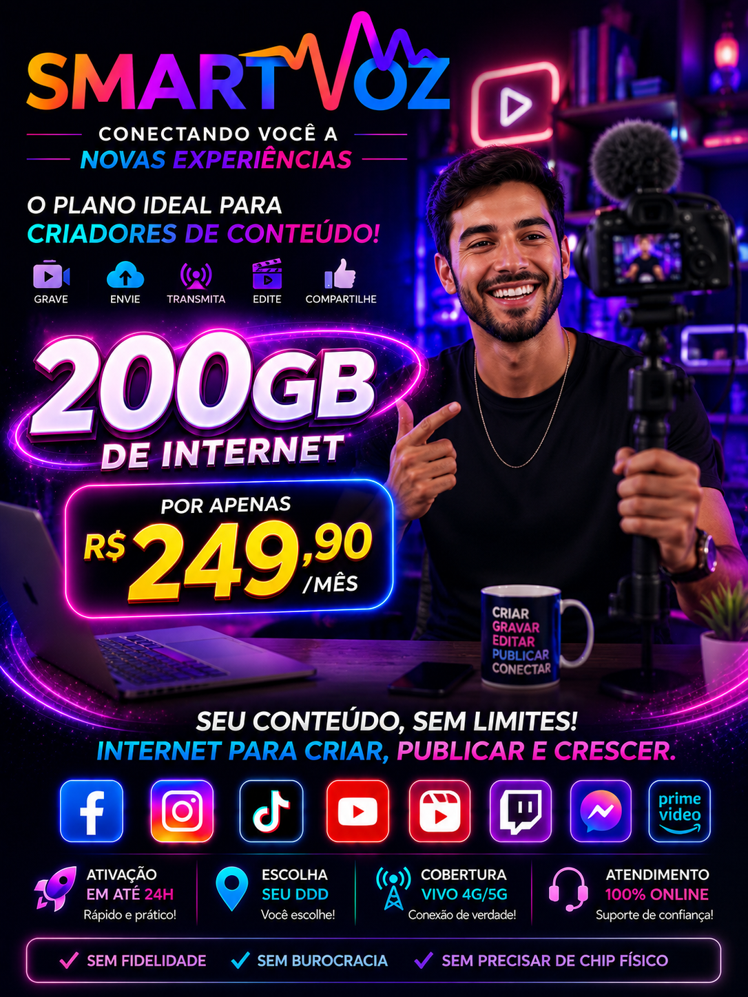 Plano CRIADORES — 200GB de internet